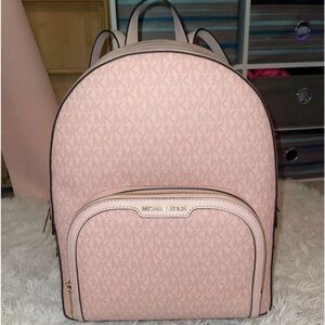Michael Kors Blush Pink Logo Backpack